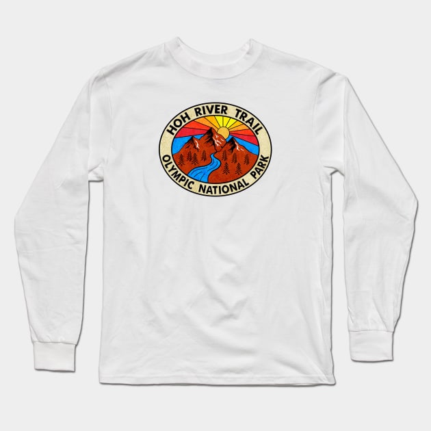 Hoh River Trail Rain Forest Olympic National Park Washington Long Sleeve T-Shirt by heybert00